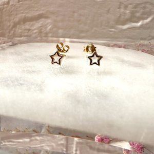Cute Mini Gold Star Stud Earrings | 14k Gold Plated Sterling Silver